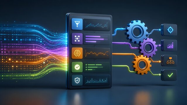 AI-powered data processing and analytics leading to optimized business workflows and strategic insights for digital transformation.