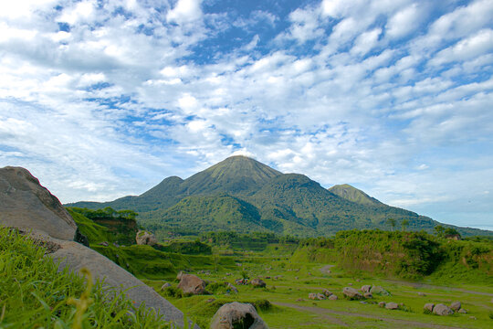Penanggungan mountain view from ranu manduro, near Mojokerto.