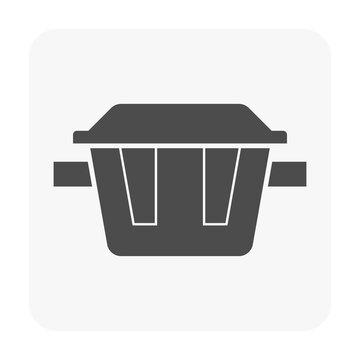Underground utility inspection chamber silhouette vector icon representing access pit, drainage system, sewer maintenance, plumbing infrastructure, underground service connection.