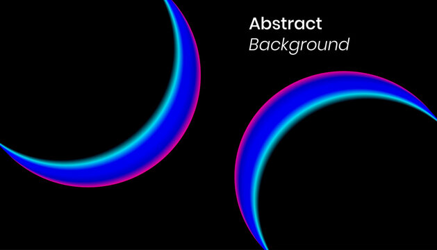 Dynamic neon arcs on black modern abstract background for digital art and futuristic designs