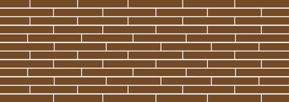 A professional vector-style background pattern representing a brown brick wall with crisp white mortar lines in a classic masonry arrangement.