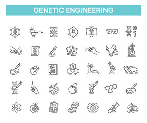 Fototapeta premium Genetic engineering icons set