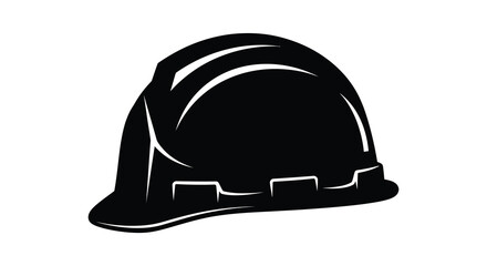Fototapeta premium Construction helmet silhouette against a white background