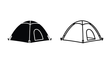 Two tone tent silhouette against a white background silhouette © Soleman