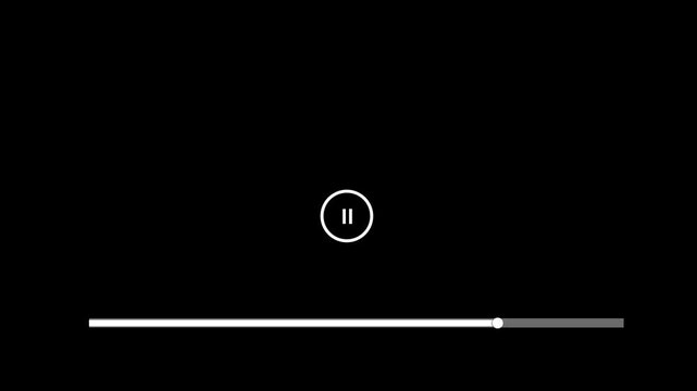 Interactive media player interface with loading progress bar motion clip