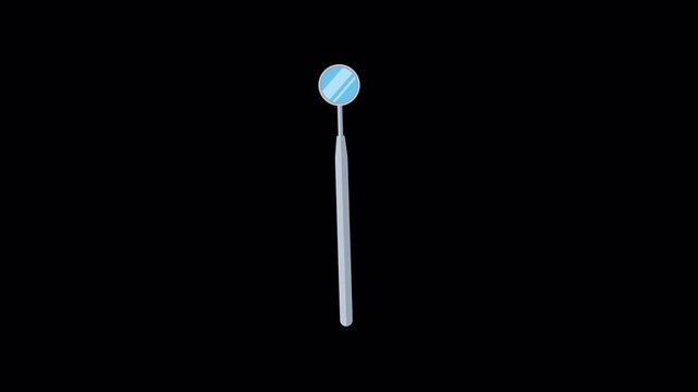 Dental Mouth Mirror Loop Animation on Alpha Channel.