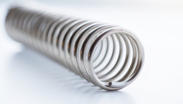 metal spring coil on white background