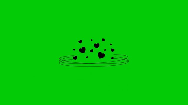Animated black sparkling heart for romantic and decorative motion graphics.
