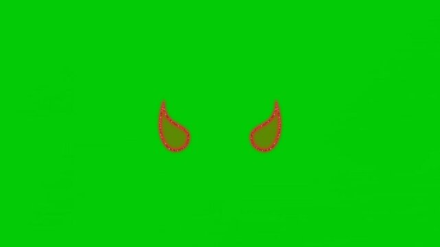 Animated red devil horns for Halloween and cosplay graphics.
