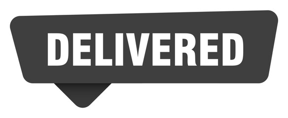 Fototapeta premium delivered black sign isolated on transpatent background. delivered sticker