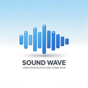 Blue sound wave graphic design