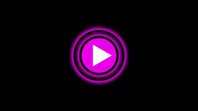 Play button icon in trendy flat style isolated on grey background. Circle flat button with shadow. Modern UI website navigation.