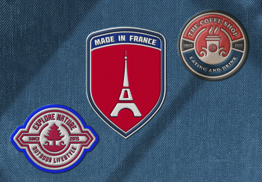 Fabric Embroidery Patch Logo Mockup Effect