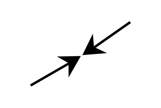 Black Opposing Diagonal Arrows Icon