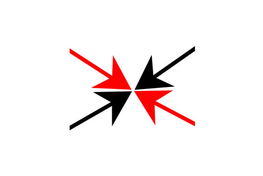 Four Inward Converging Arrows Icon