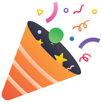 Gradient color illustration for Party Popper Confetti