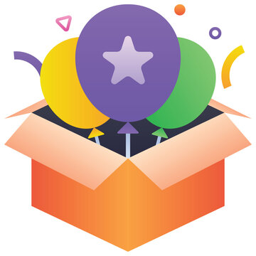 Gradient color illustration for Open Gift Box