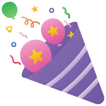 Gradient color illustration for Party Popper Confetti