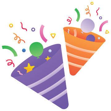 Gradient color illustration for Party Popper Confetti