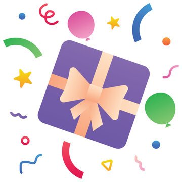 Gradient color illustration for Gift Box