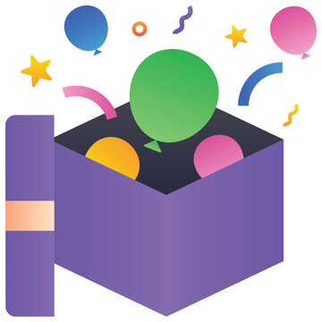 Gradient color illustration for Open Gift Box