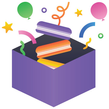 Gradient color illustration for Biscuits Gift Box