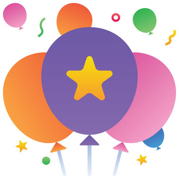 Gradient color illustration for Party Balloons