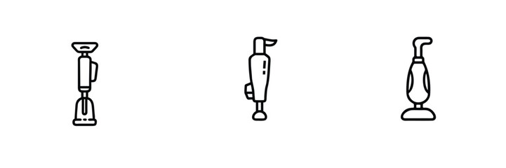 Vacuum cleaner house cleaning line icons set, cordless stick vacuum, handheld wireless device  vector illustration with editable stroke © Purnima