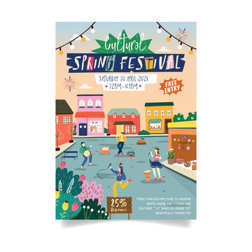 Modern Cultural Festival with Food and Music