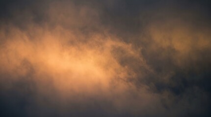 Obraz premium Eerie Orange Glow Illuminates Dark Stormy Clouds Creating a Dramatic Halloween Sky Background