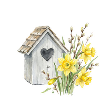 wooden bird house