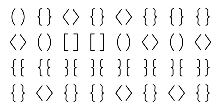 Set of different types of brackets