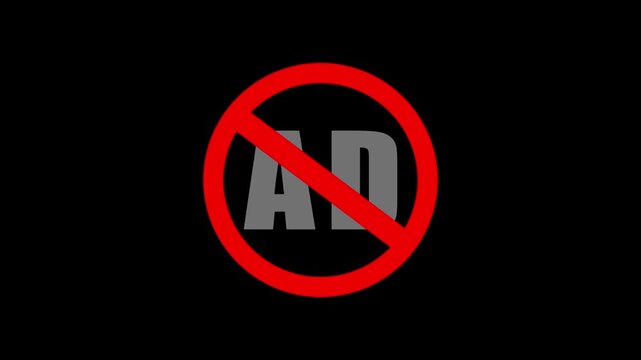 Advertising Prohibition Symbol Progresses Through Three Frames Black Background video ban restriction forbidden negative space