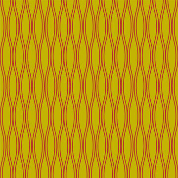 Mustard Red Abstract Geometric Ogee Motif