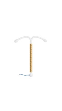 4k Resolution Vertical Video for Social Media:  IUD Birth Control Concept. Copper Intrauterine Device With Blue Strings Seamless Loop Animated On Green Screen Chroma Key Background With Alpha Matte