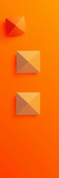 Orange geometric pyramid blocks on vibrant background