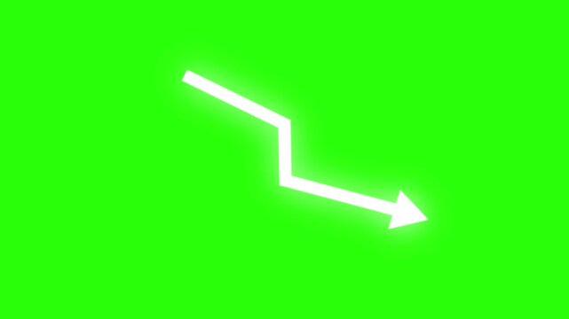 Neon arrow moving diagonally across green screen footage video animation movement direction pointing diagonal chroma
