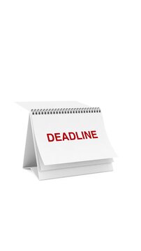 4k Resolution Vertical Video for Social Media:  Deadline Planning Animation Concept. Desk Calendar Pages Animated Flip From Today To Tomorrow And Deadline On Green Background With Alpha Matte
