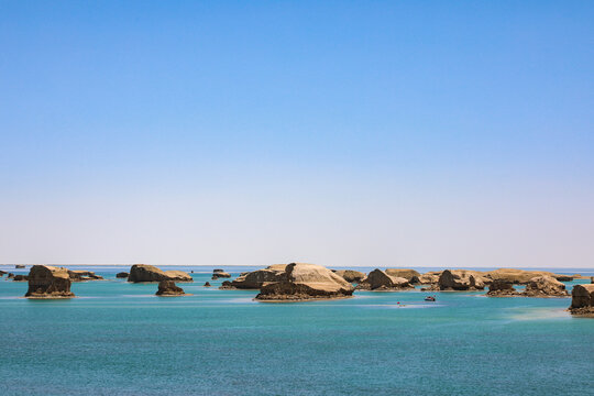 Yardang rock formations in Wusute Water Yadan Scenic Area, Qinghai, China
