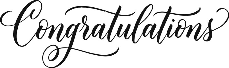 Elegant black calligraphy 'congratulations' text for celebratory occasions and greetings © Graphicmuseum01
