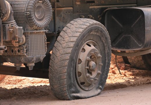 truck wheel puncture repair tire shop