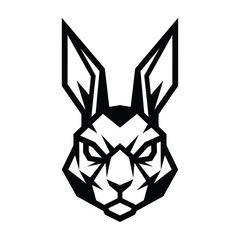 Geometric rabbit head with sharp eyes and pointed ears © MDMOKSEDURRAHMAN