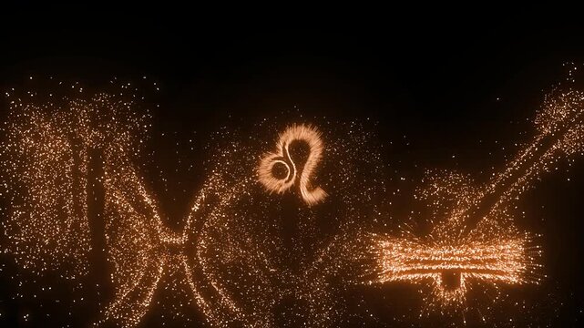 astrology  zodiac signs fireworks shape with alpha channel