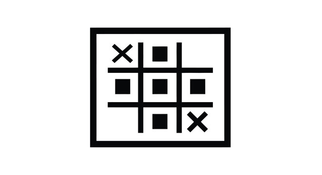 Tic tac toe game silhouette with x and o marks on a white background simple graphic tic tac toe noughts crosses