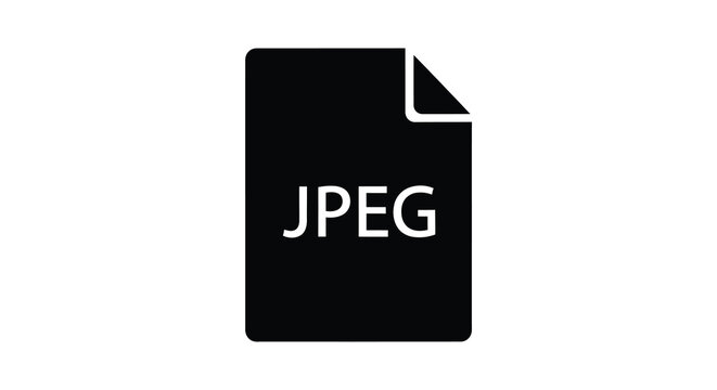 Jpeg file silhouette on a white background a simple graphic representation of digital document data image format picture black