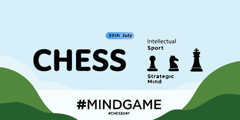 Chess Typography With Game Pieces A Vector Illustration © Indira