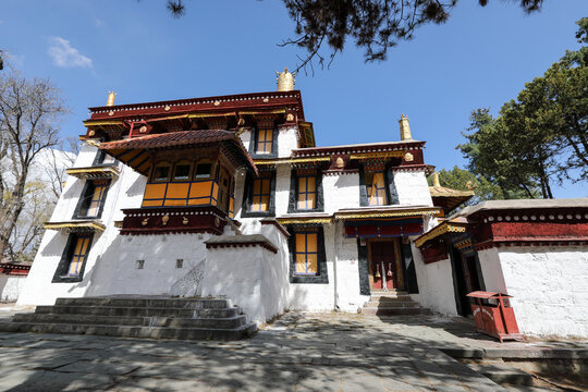Traditional Tibetan Monastery Architecture in Lhasa, Tibet
