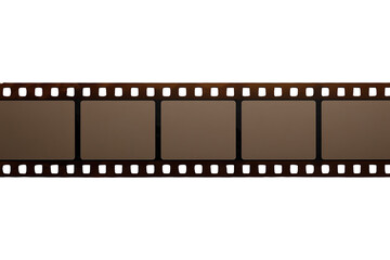 Fototapeta premium Film strip negative frames on transparent background, symbolizing cinema, photography, vintage movies, and storytelling concepts