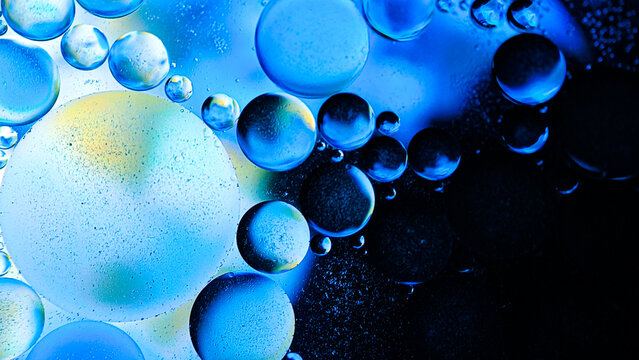 Oil Water Bubbles Macro Texture