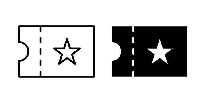 Ticket Icon represents event admission, reservations, and booking services with an editable outline vector illustration.